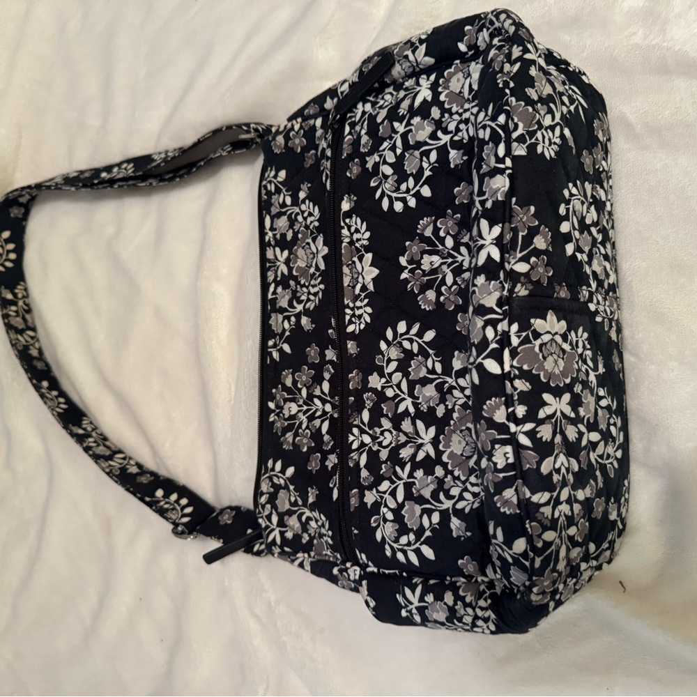 Vera Bradley Black and White Floral Shoulder Bag